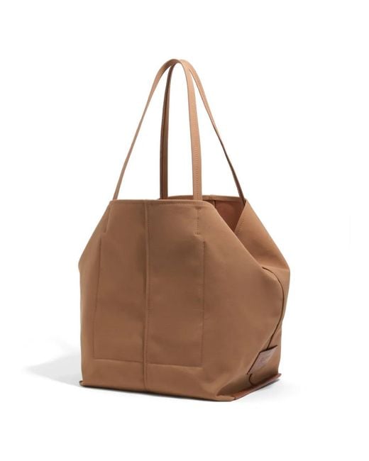 Bimba Y Lola Brown Large Logo-Plaque Shoulder Bag