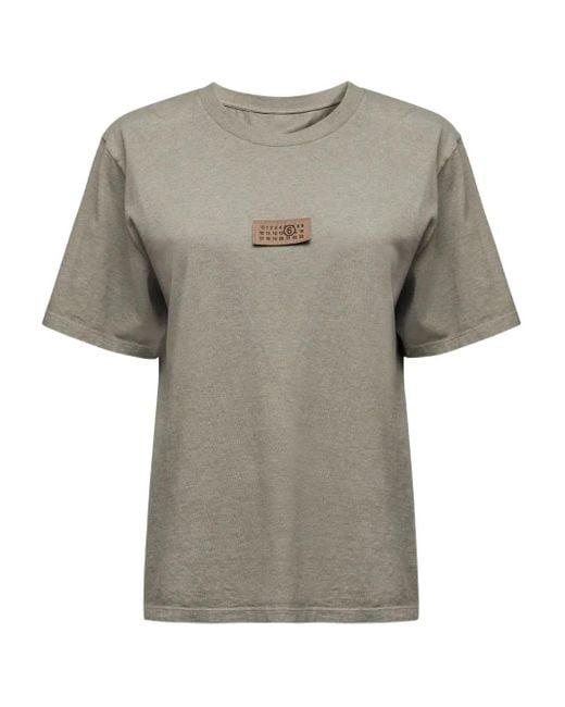 T-Shirt En Coton MM6 by Maison Martin Margiela en coloris Gray