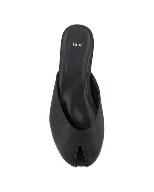 Jude Black Date Open-Toe Flat Mules