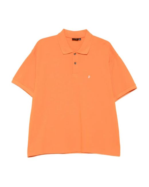 Stussy Orange Short-Sleeve Cotton Polo Shirt for men
