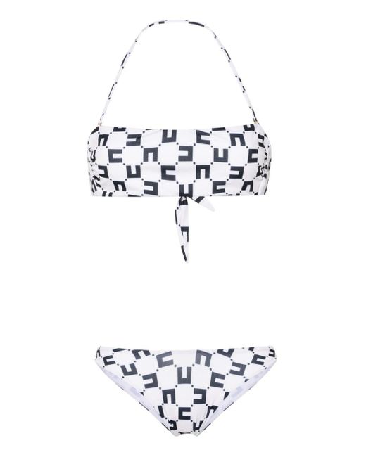 Bikini con monograma estampado Elisabetta Franchi de color White