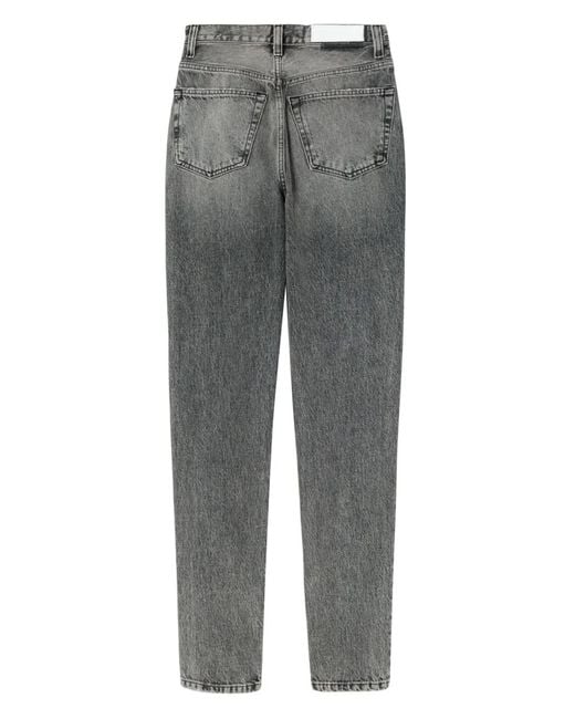 Re/done Gray Super High Drainpipe Jeans