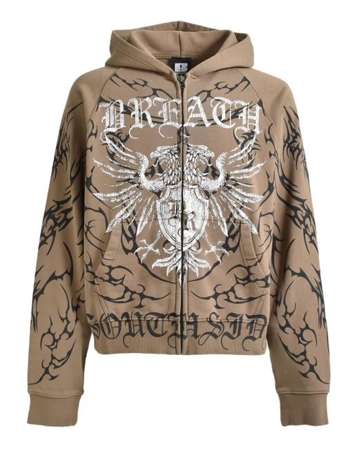 BREATH Kapuzenjacke mit grafischem Print in Natural für Herren