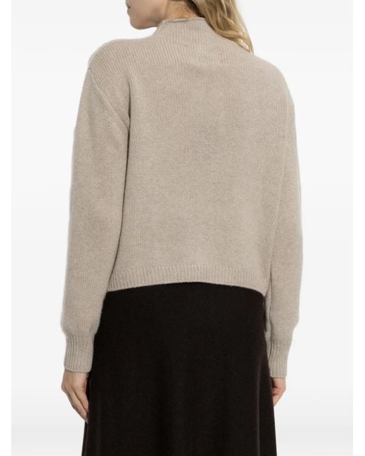 Lisa Yang Natural Zirelle High-Neck Cardigan