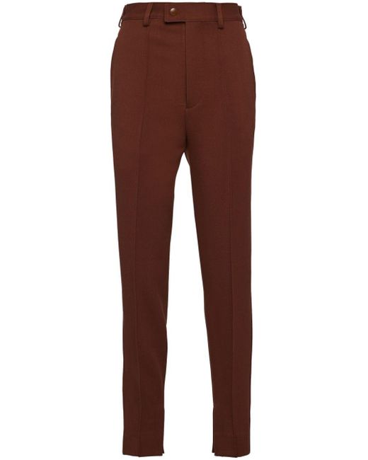 Prada Red Pleated Natté Trousers for men