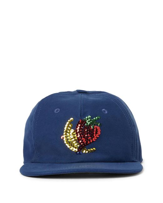 Sky High Farm Blue Sequin-Embellished Cap