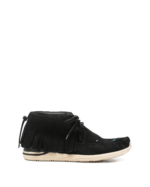 Visvim Black Fbt Shaman-Folk Fringed Desert Boots for men