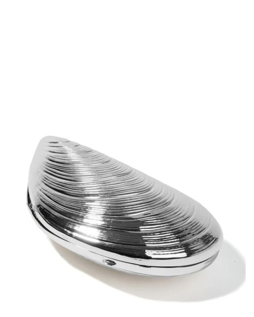 Jonathan Simkhai Gray Bridget Shell-Shapped Clutch