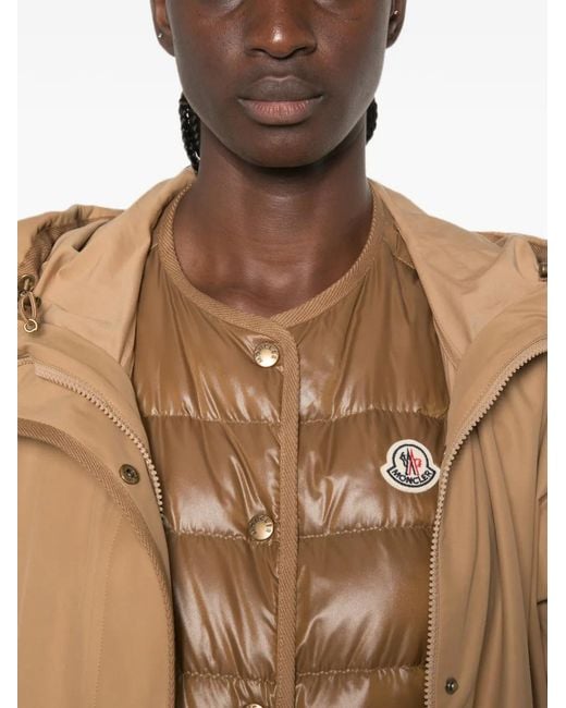 Moncler Natural Veste À Patch Logo