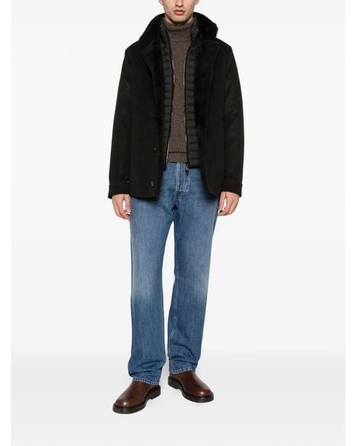 Moorer Black Layered Jacket for men