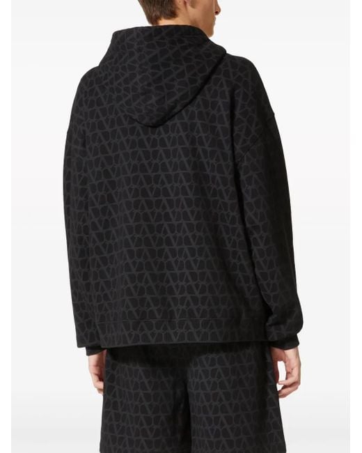 Valentino Garavani Black Toile Iconographe Zip-Up Hoodie for men