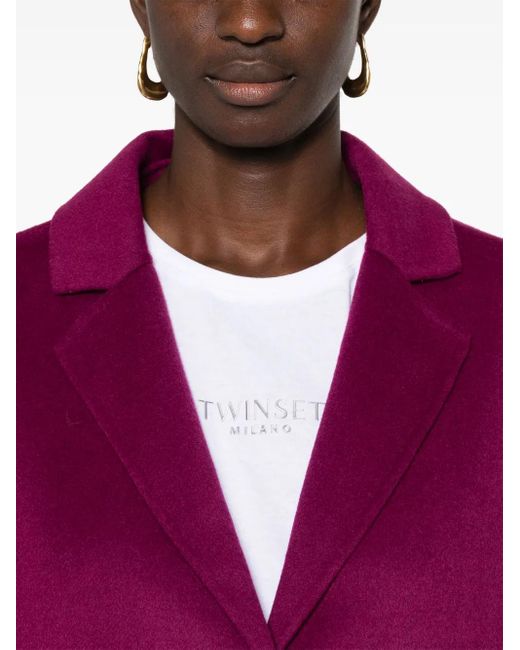Twinset ロゴパッチ コート Purple