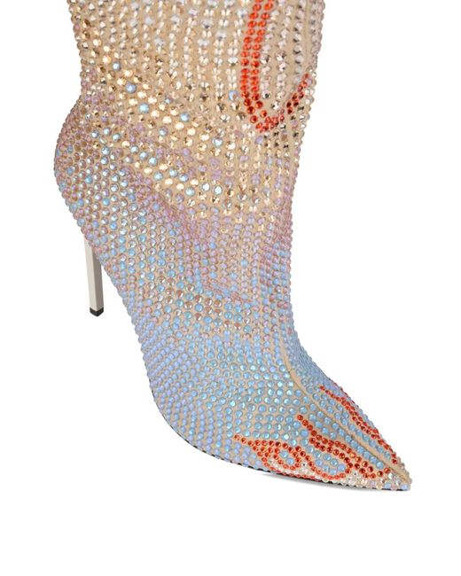 Philipp Plein White Flame-Design Boots