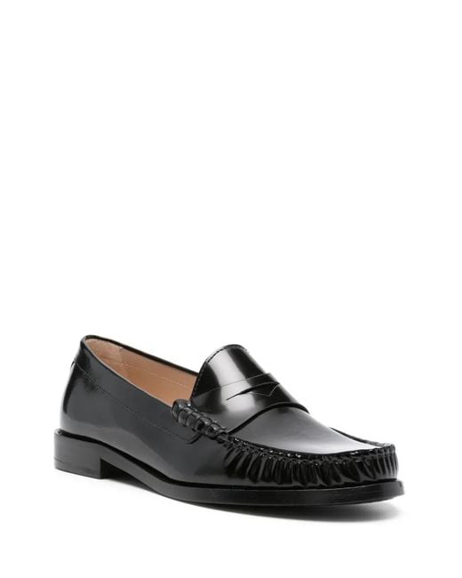 Stuart Weitzman Black Leather Loafers