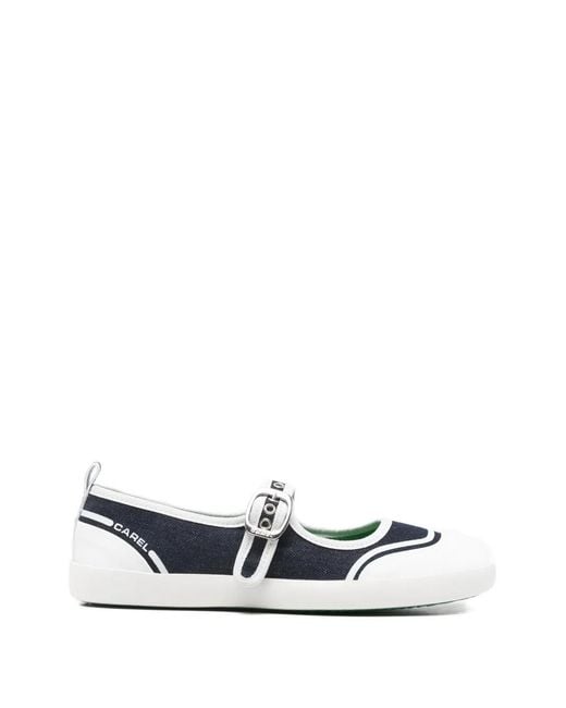 CAREL PARIS White Buckle Strap Trainers
