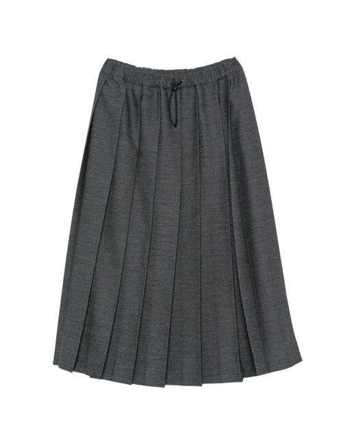 Fabiana Filippi Gray Pleated Drawstring-Waistband Midi Skirt