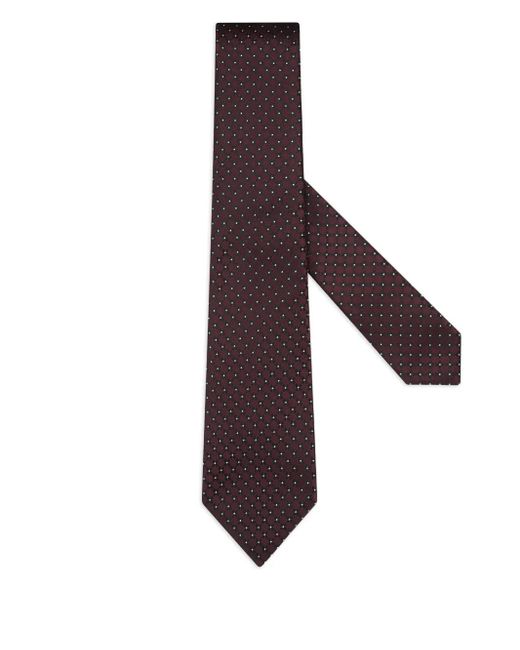 Zegna Zijden Stropdas Met Geometrisch Patroon in het Purple voor heren