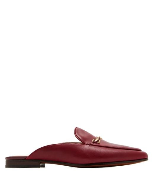 Sam Edelman Red Linnie Horsebit Leather Mules