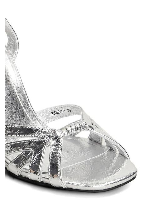GOLD&ROUGE White Ama Crinkled-Effect Sandals