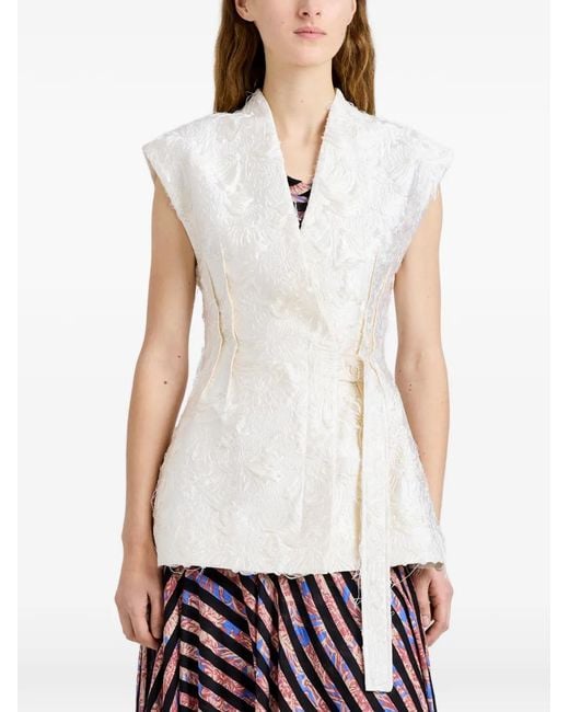 Chaleco Cindle Con Cinturón Proenza Schouler de color White