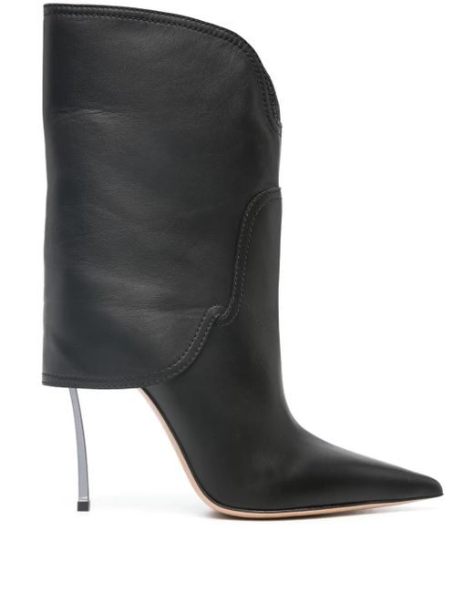 Casadei Black 100Mm Leather Boots
