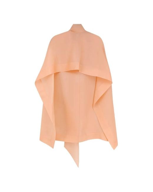 Alberta Ferretti White Asymmetrical Tie-Neck Cape