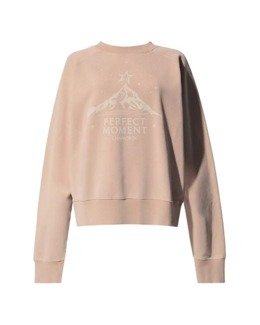 Perfect Moment Natural Logo Cotton Sweatshirt