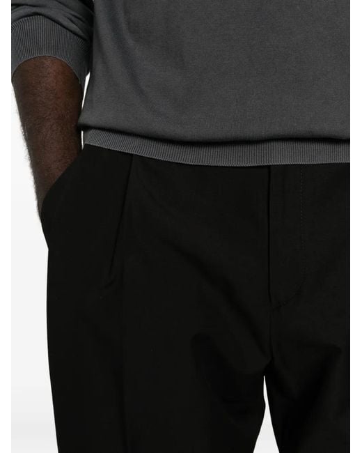 Briglia 1949 Black Pleated Pressed-Crease Trousers for men