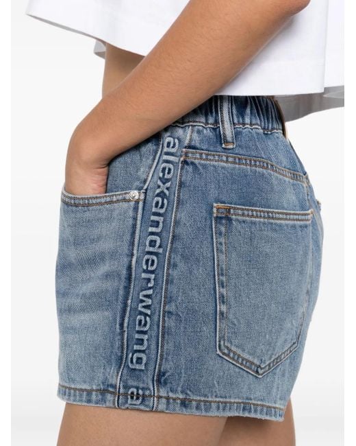 Alexander Wang Marathon Denim Shorts in het Blue
