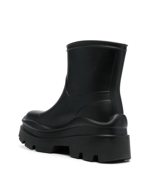 MSGM Black Logo-Embossed Ankle Boots