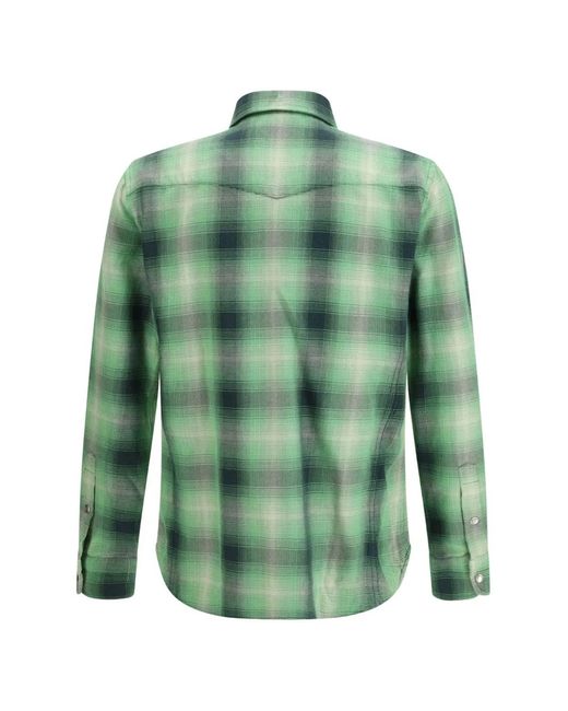 Tom Ford Green Checked Slim Shirt for men