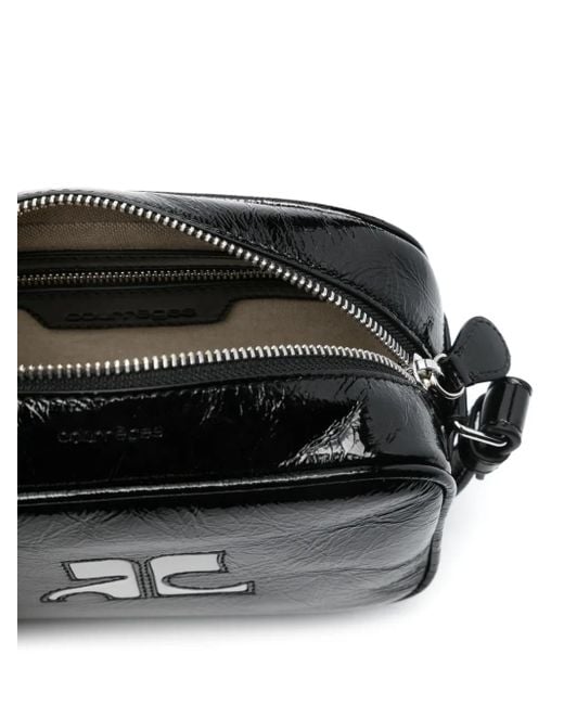 Courreges Black Reedition Naplack Cross Body Bag