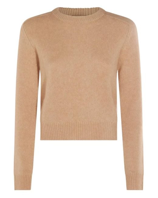 Jersey de cachemira con cuello redondo Kujten de color Natural