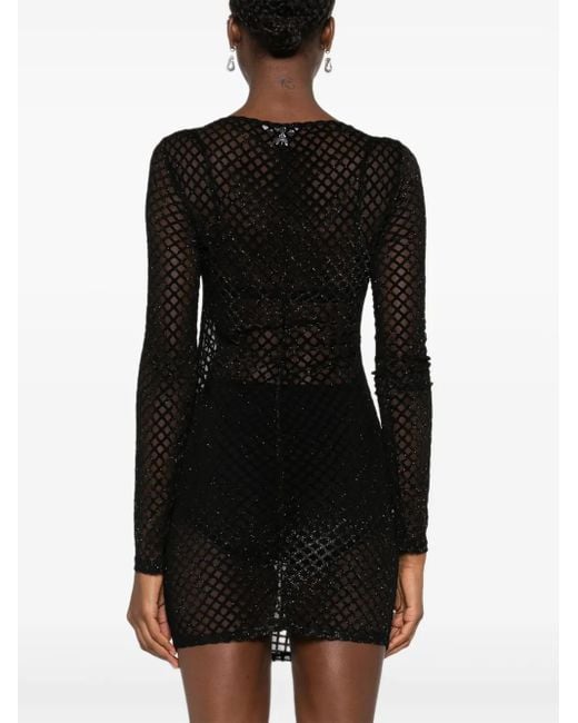 Patrizia Pepe Black Minikleid in Netz-Optik