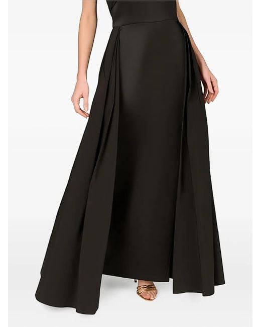 Aidan Mattox Halterneck Pleated Dress Black