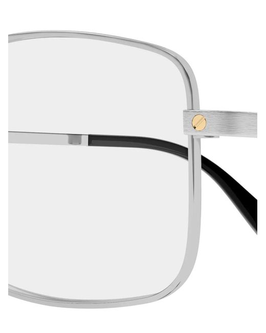 Cartier Metallic Rectangle-Frame Glasses for men