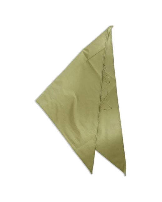 Satisfy Green Triangular Perforated-Detail Scarf for men