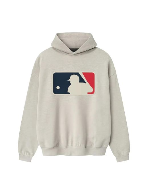 Fear Of God White Logo-Patch Drop-Shoulder Hoodie for men