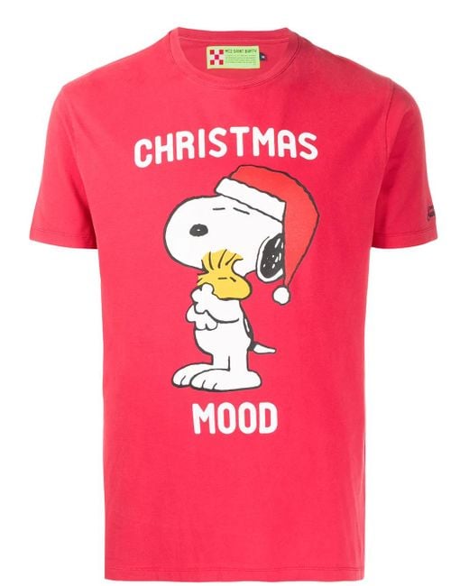 Mc2 Saint Barth 'Snoopy Christmas' T-Shirt in Pink für Herren