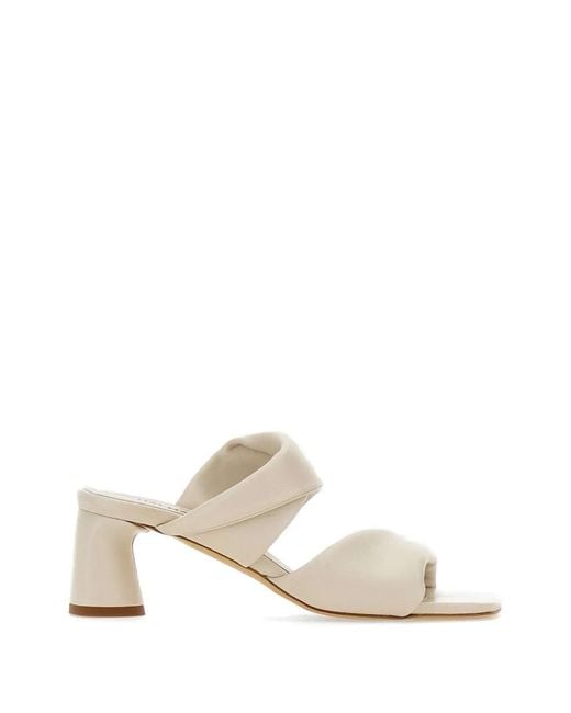 Halmanera White Dally Folded Strap Sandals