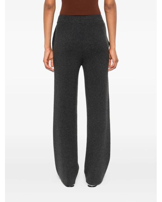 Max Mara Black Flat-Front Side-Pocket Trousers