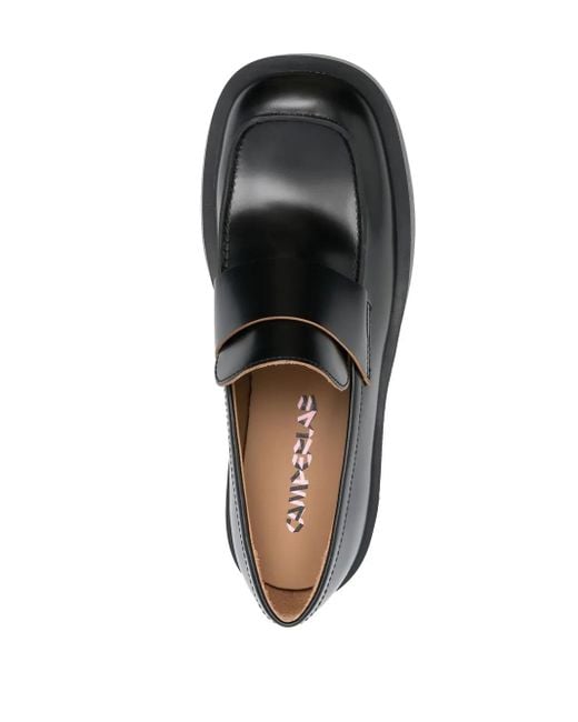 CAMPERLAB Black Square-Toe Leather Loafers