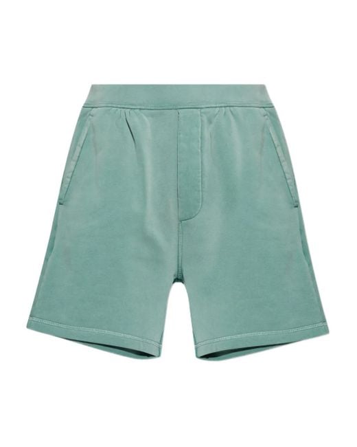 Short En Coton À Logo Brodé DSquared² pour homme en coloris Green