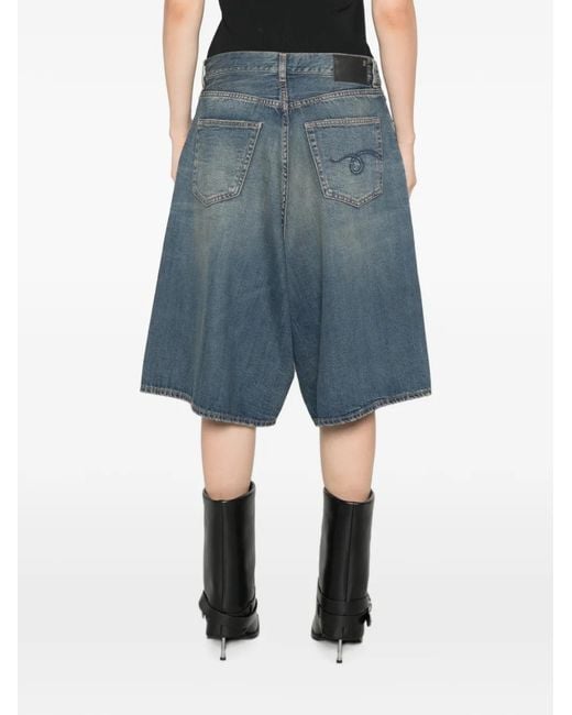 R13 Blue Jesse Denim Shorts