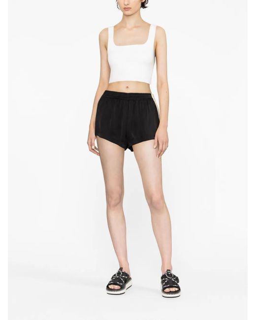 Palm Angels Black Side-Stripe Track Shorts