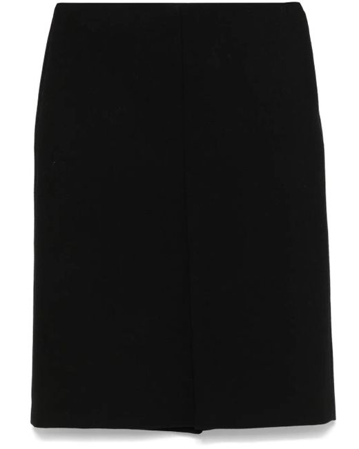 Gucci Black Wool Crepe Midi Skirt