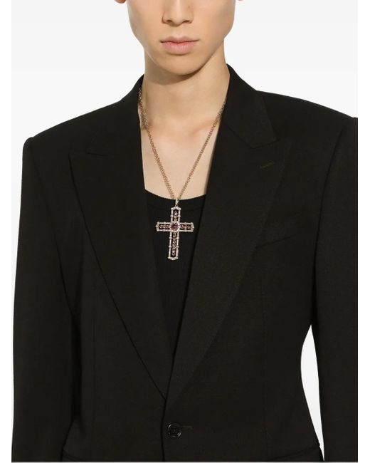 Dolce & Gabbana 18Kt Gouden Tradition Hanger Met Diamant En Toermalijn in het Black voor heren