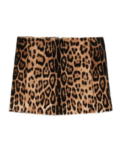 P.A.R.O.S.H. Metallic Leopard-Print Mini Skirt