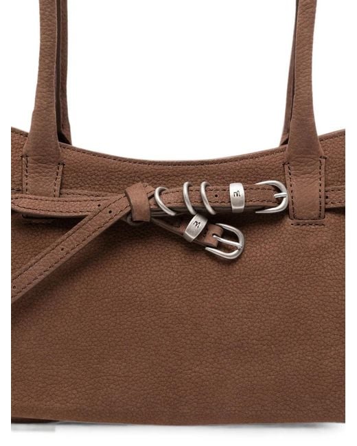 MARGE SHERWOOD Brown Buckle-Detail Shoulder Bag