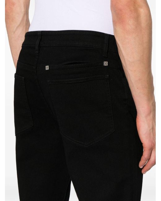 Jean slim à plaque logo Givenchy pour homme en coloris Black